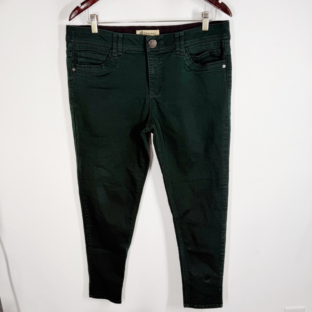 DEMOCRACY Ab technology Forest Green Stretch Skinny Jean Pants Size 14